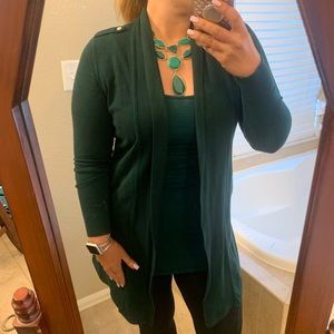 Dark green WHBM cardigan and tank set